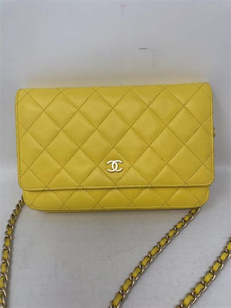 chanel wallet on chain yellow|Chanel wallet on chain 2022.